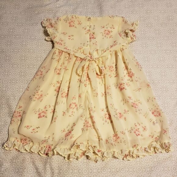 GOOD LAD YELLOW FLORAL PRINT CHIFFON EASTER DRESS SIZE 18 MONTHS - Picture 7 of 7